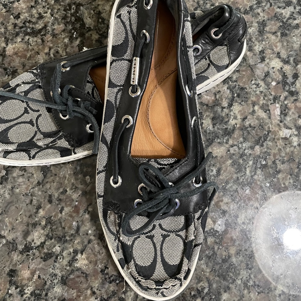 Coach Black and Gray Boat Shoes (size 8.5 M)